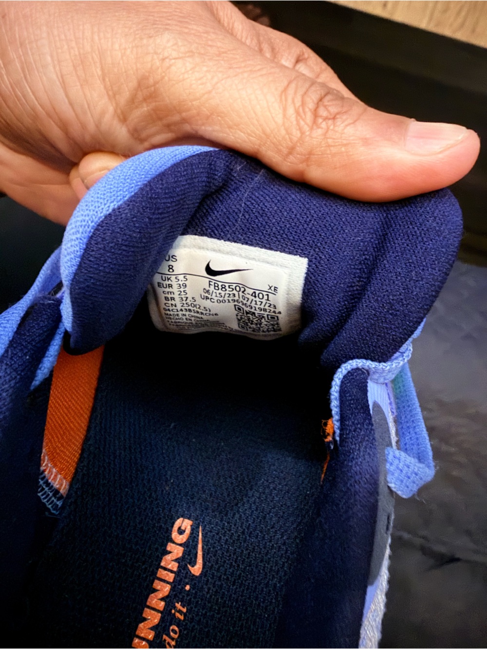 Nike Blue Athletic Running Shoes with Lime Accent - Picture 5 of 5